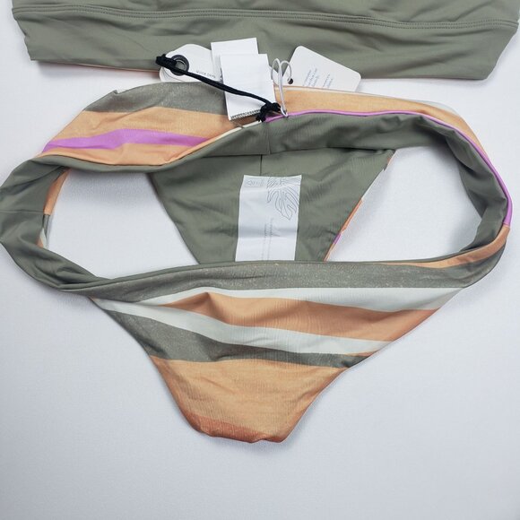 Prana Bikini Set Willow Falls Top & Gemma Bottom Medium Reversible Waves Print - Picture 14 of 16